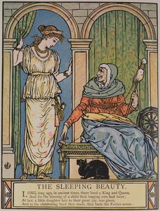 The Princess and the Old Woman with the Spinning Wheel, Illustration for 